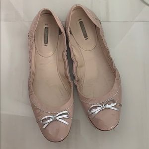 Giorgio Armani patent leather blush pink flats